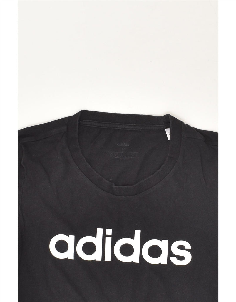 ADIDAS Womens Graphic T-Shirt Top UK 10 Small Black Cotton | Vintage Adidas | Thrift | Second-Hand Adidas | Used Clothing | Messina Hembry 