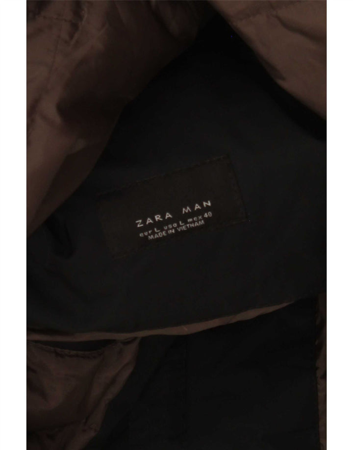 Zara Mens Padded Coat UK 40 Large Black