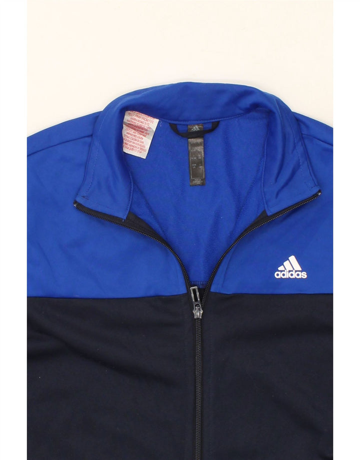 ADIDAS Boys Tracksuit Top Jacket 13-14 Years  Navy Blue Colourblock Vintage Adidas and Second-Hand Adidas from Messina Hembry 