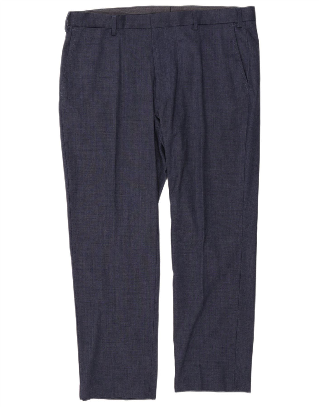 Marks & Spencer Mens Regular Fit Suit Trousers W38 L29 Blue Wool