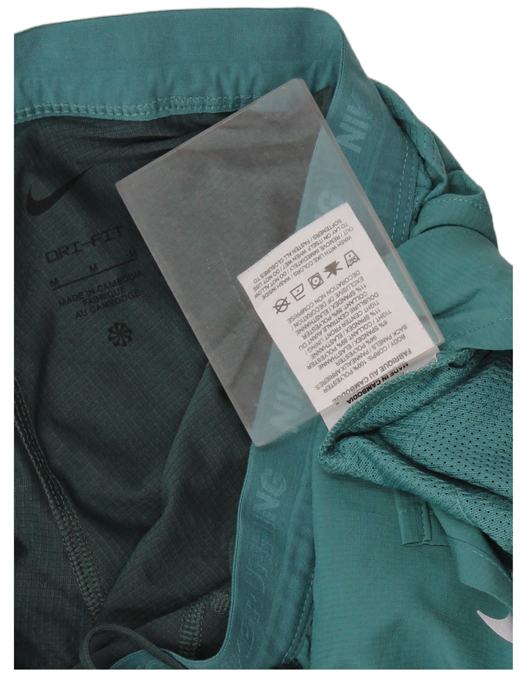 NIKE Womens Dri Fit Graphic Sport Shorts UK 14 Medium  Green Polyester