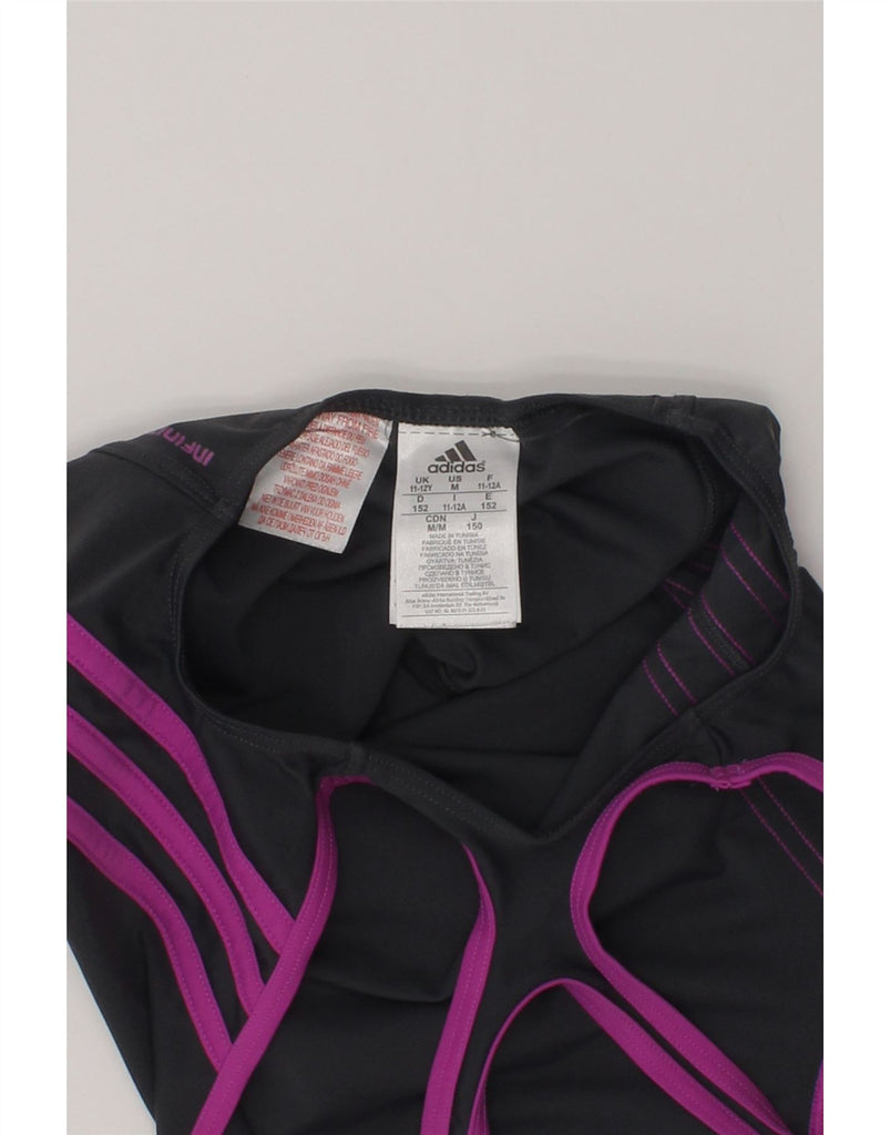 ADIDAS Girls Swimwear 11-12 Years Black Nylon | Vintage Adidas | Thrift | Second-Hand Adidas | Used Clothing | Messina Hembry 