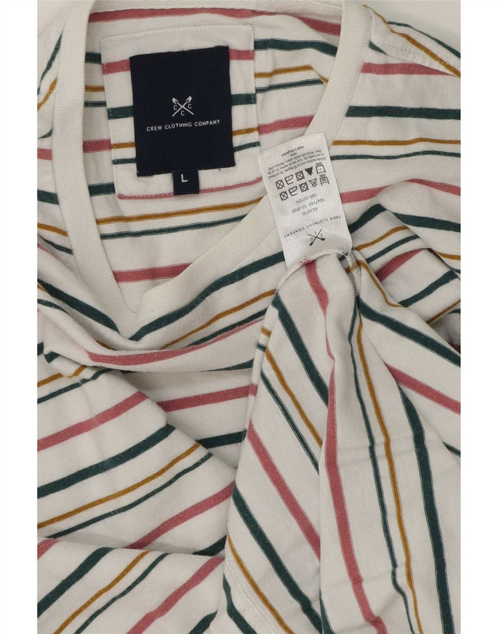 Crew Clothing Mens T-Shirt Top Large Multicoloured Striped Cotton