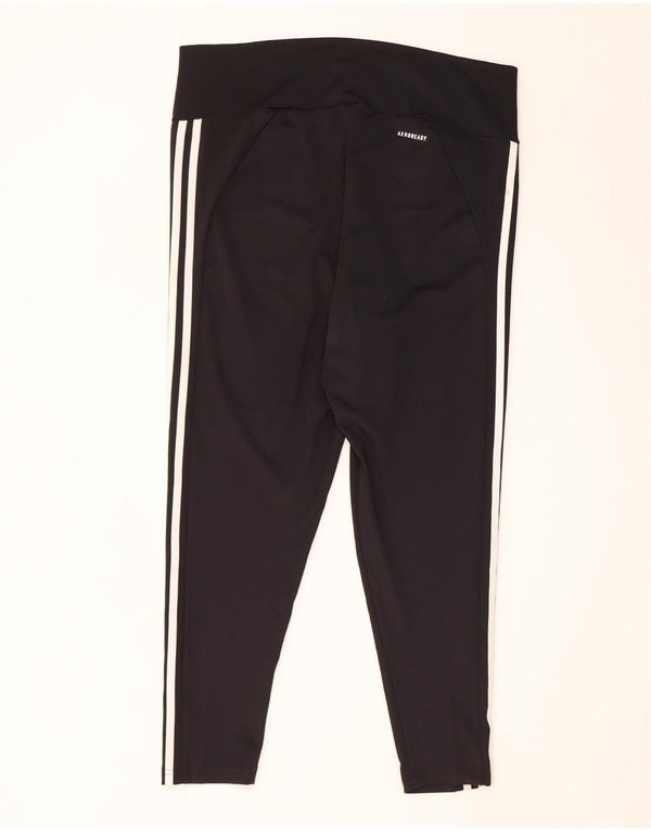 Adidas Womens Crop Leggings UK 20/22 XL Black Polyester