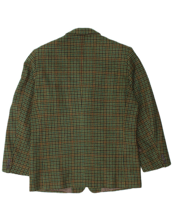 Vintage Mens 2 Button Blazer Jacket IT 50 Large Green Check New Wool