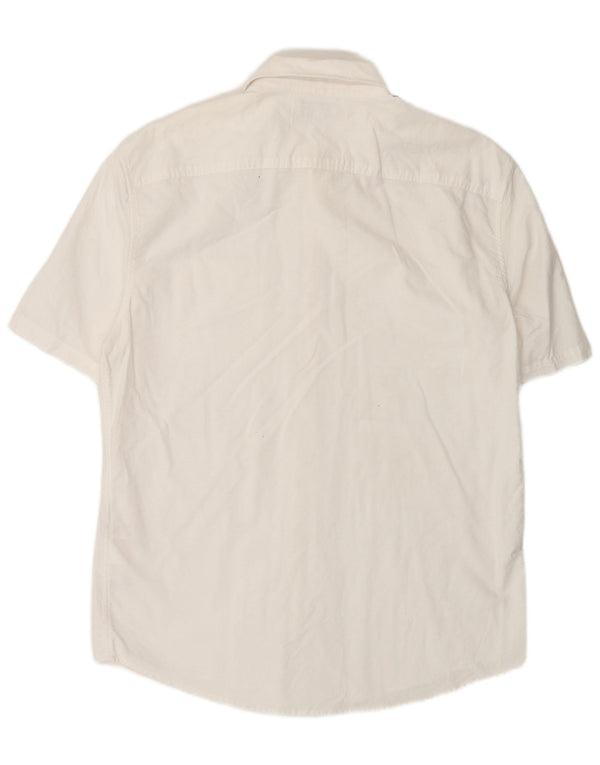 Jack Wills Mens Short Sleeve Slim Fit Shirt Medium White Cotton