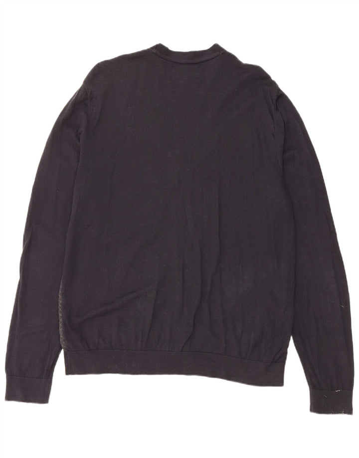 Marks & Spencer Mens Tailored Fit Cardigan Sweater Large Navy Blue