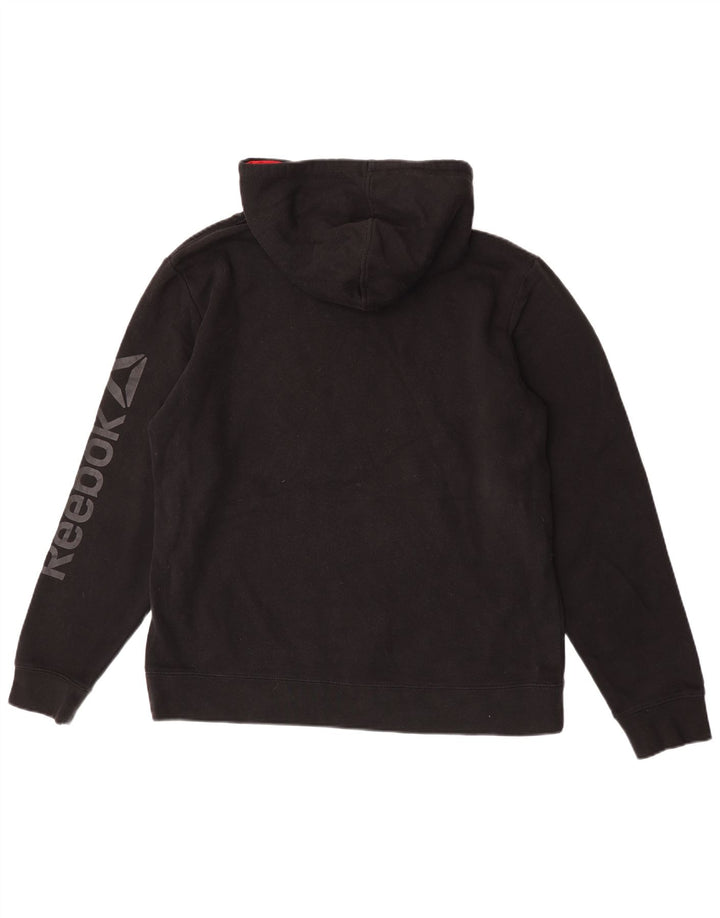 Reebok Mens Graphic Hoodie Jumper Medium Black Cotton
