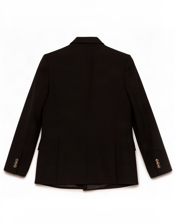Zara Womens Double Breasted Blazer Jacket UK 14 Large Black Polyester