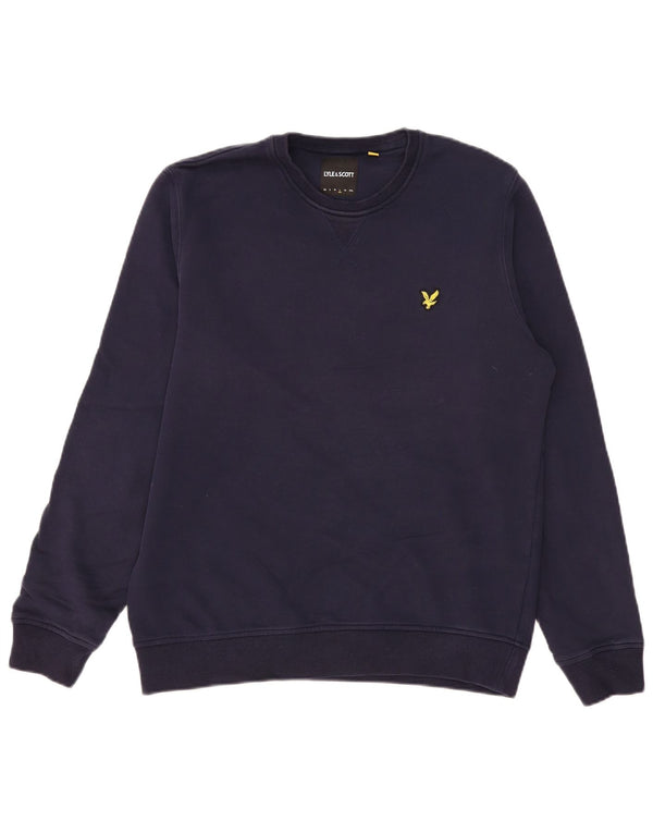 Lyle & Scott Mens Sweatshirt Jumper Large Navy Blue Cotton
