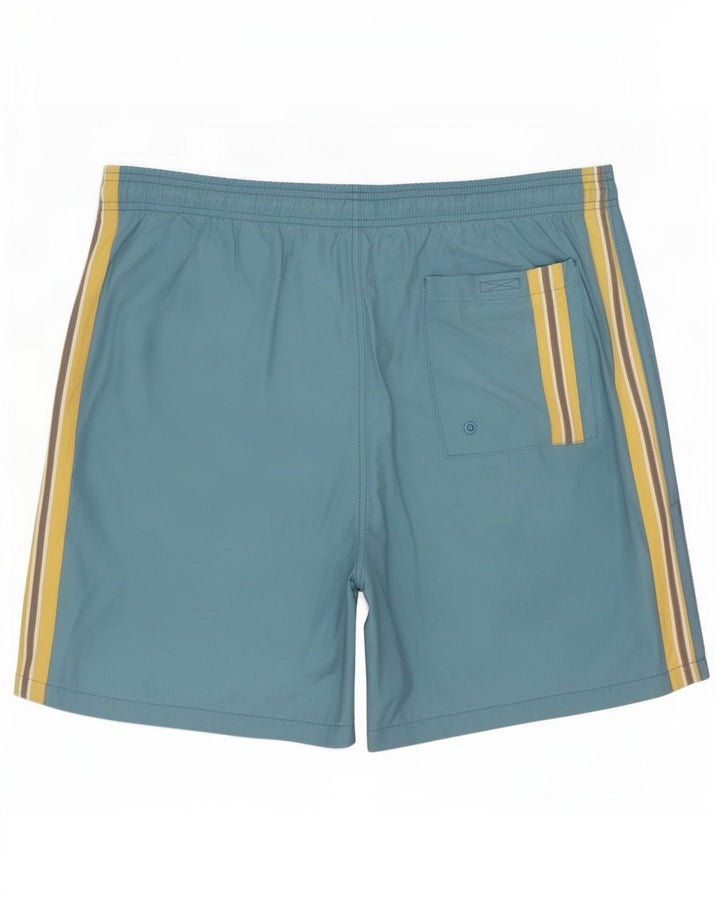 Timberland Mens Swimming Shorts Small Blue Colourblock Polyester