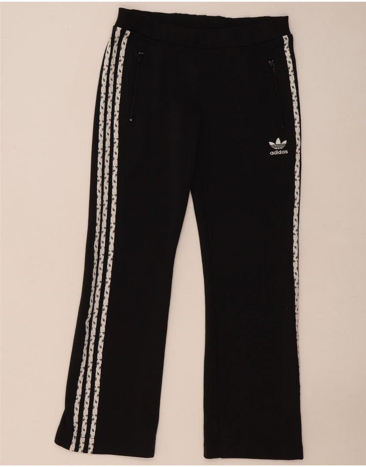 Adidas Womens Graphic Tracksuit Trousers UK 8 Small Black Polyester
