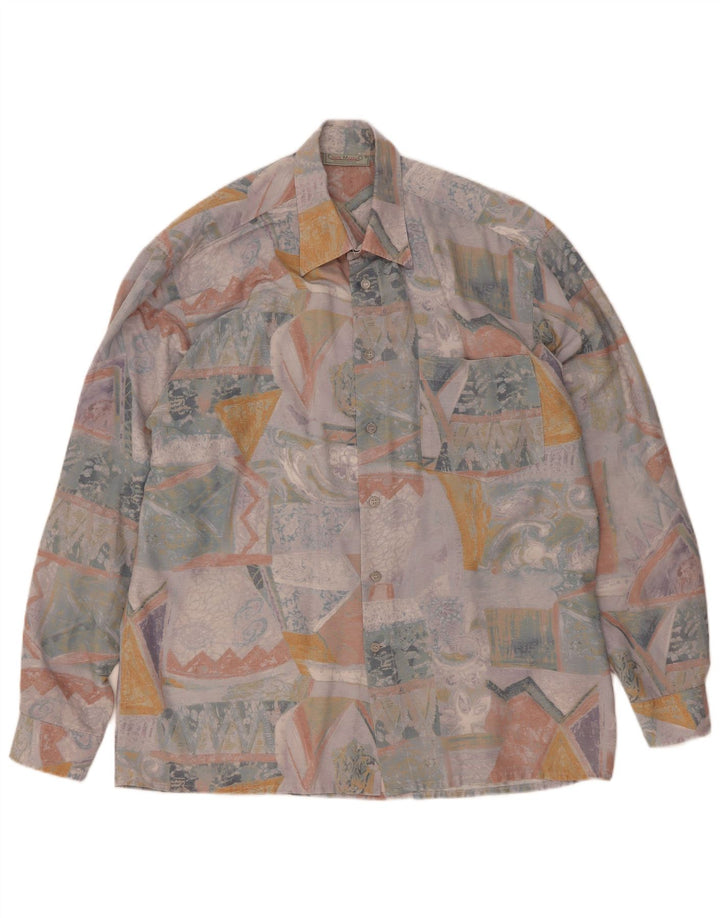 Conte Massimo Mens Abstract Pattern Shirt Size 40 Medium Multicoloured