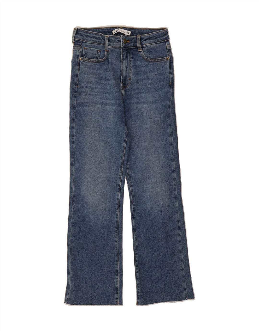 ZARA Womens Flared Jeans EU 34 2XS W24 L26 Blue Cotton Vintage Zara and Second-Hand Zara from Messina Hembry 