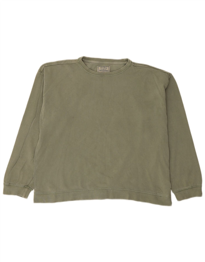 Fat Face Womens Sweatshirt Jumper UK 14 Large Khaki Cotton