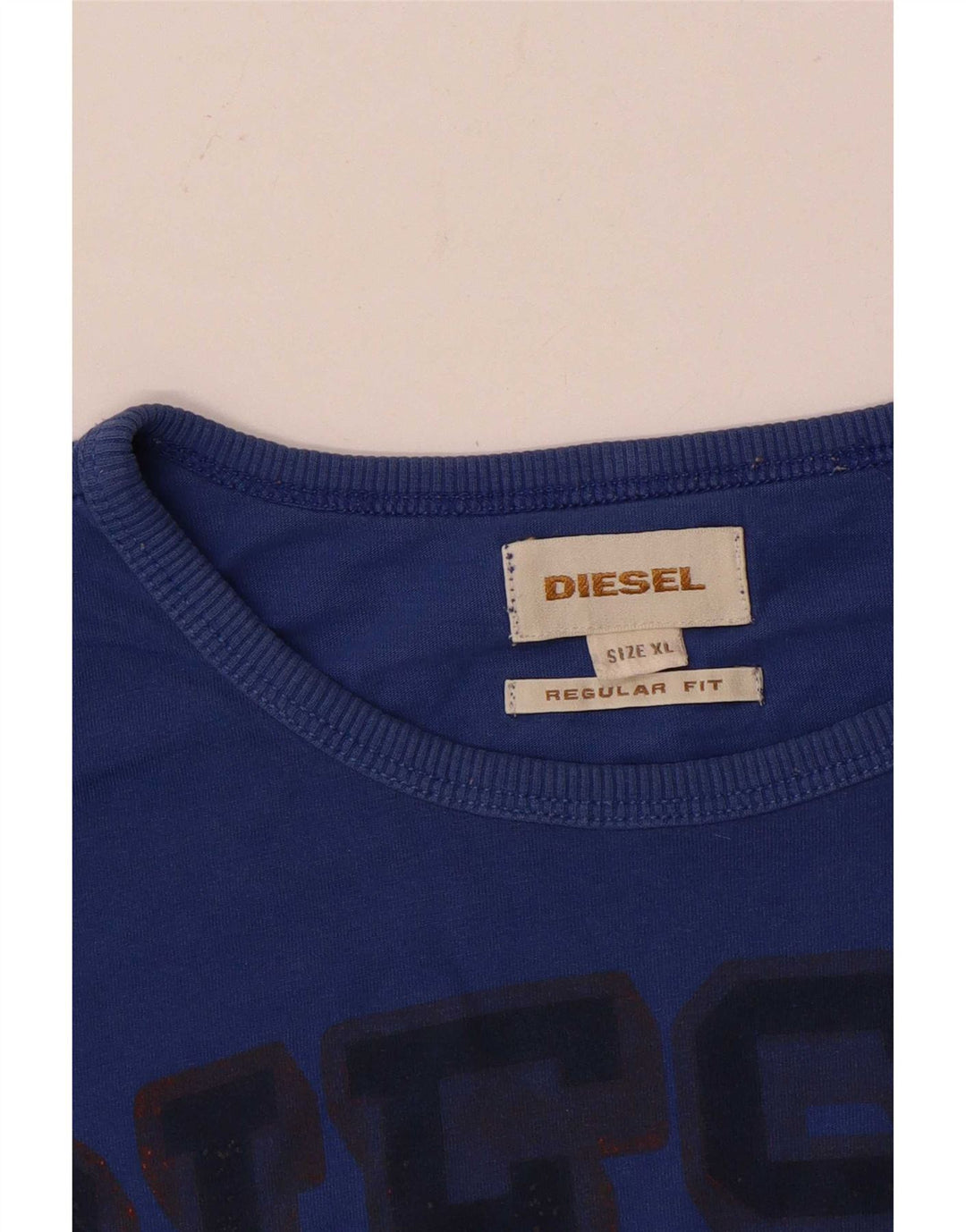 Diesel Mens Regular Fit Graphic T-Shirt Top XL Blue