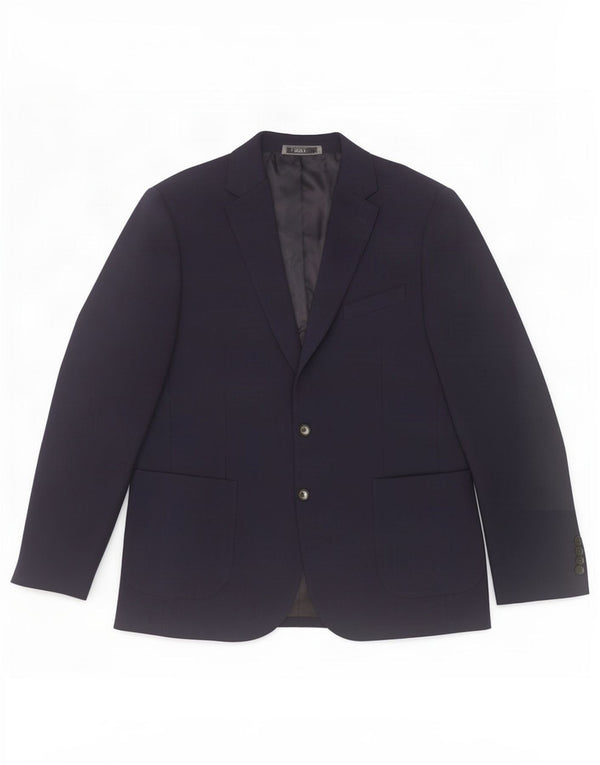 Marks & Spencer Mens 2 Button Blazer Jacket UK 42 Large Navy Blue Polyamide