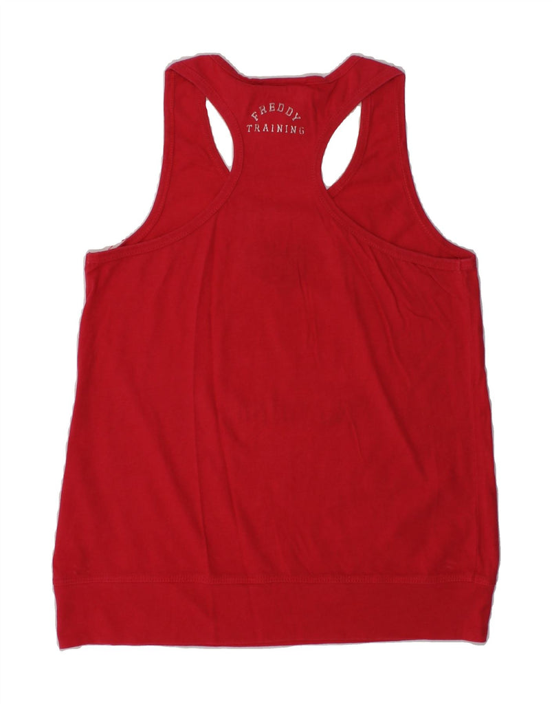 FREDDY Girls Graphic Vest Top 13-14 Years XL Red Cotton | Vintage Freddy | Thrift | Second-Hand Freddy | Used Clothing | Messina Hembry 