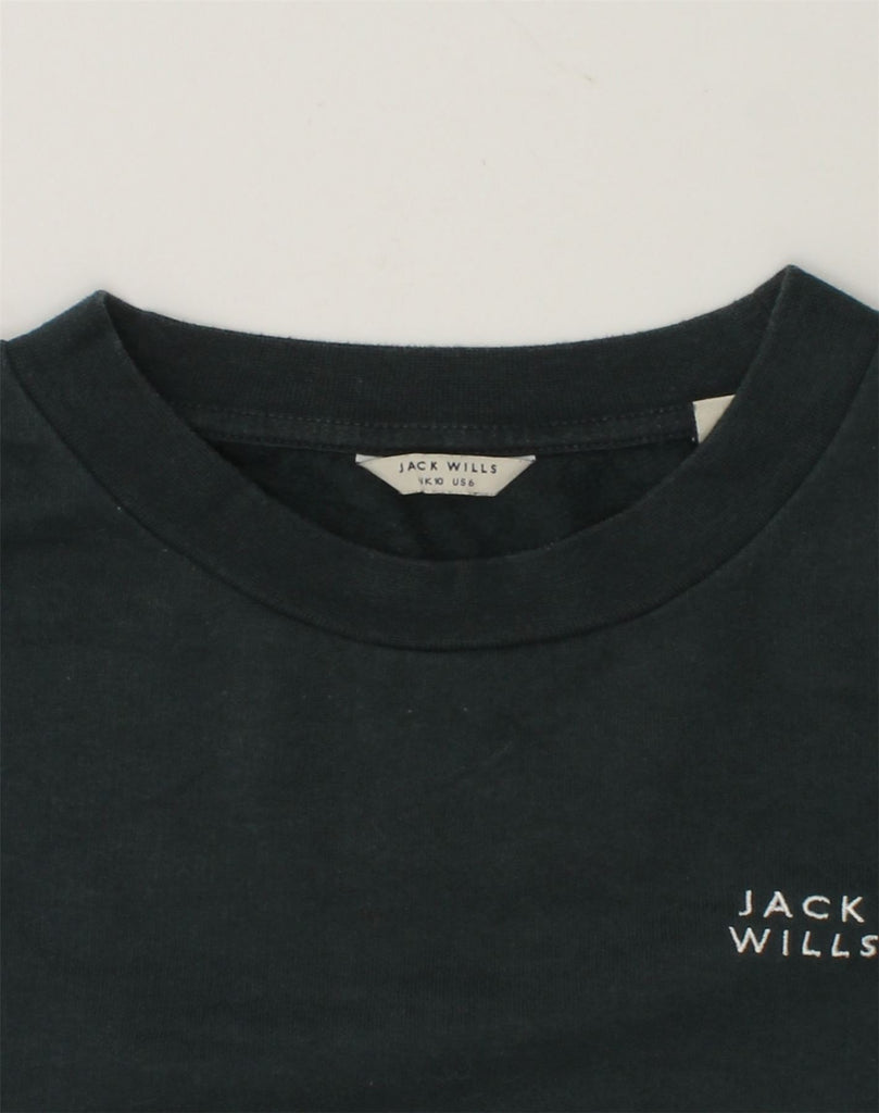 JACK WILLS Womens Sweatshirt Jumper UK 10 Small  Black Cotton | Vintage Jack Wills | Thrift | Second-Hand Jack Wills | Used Clothing | Messina Hembry 