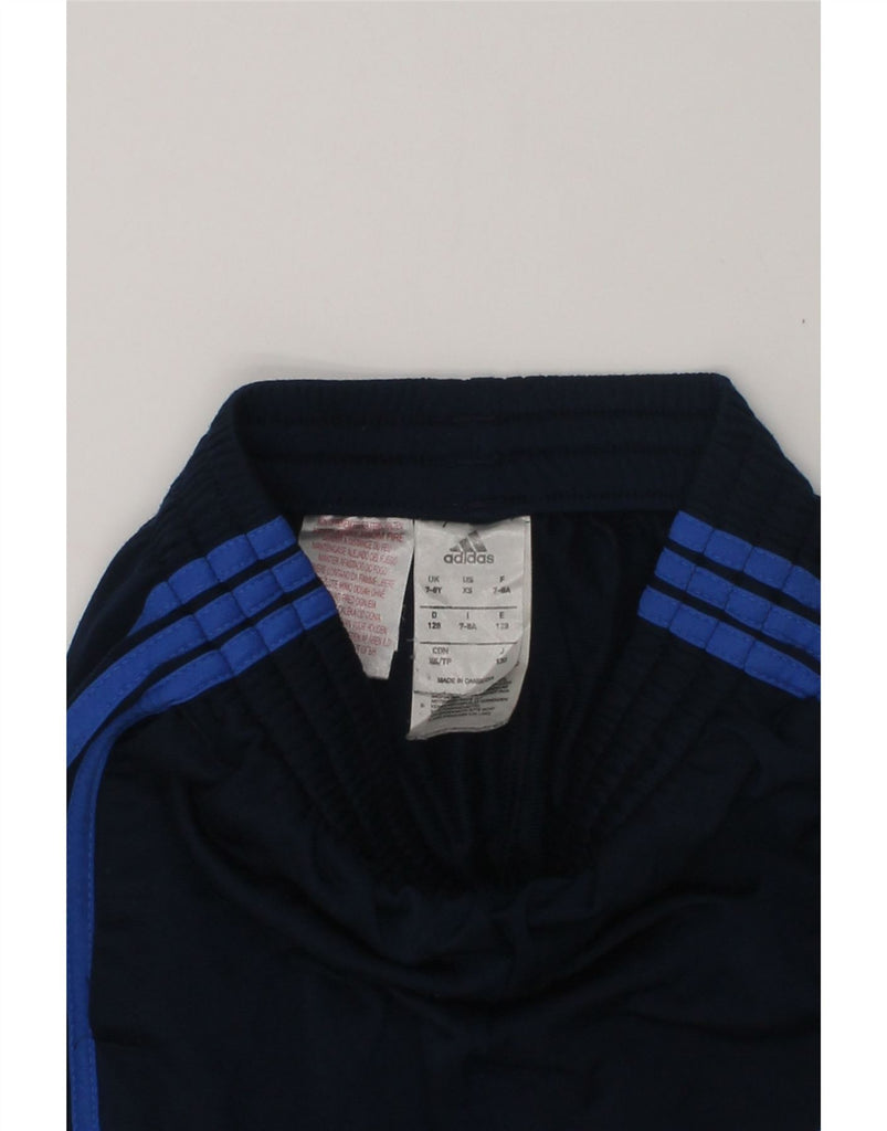 ADIDAS Boys Tracksuit Trousers Joggers 7-8 Years Navy Blue Polyester | Vintage Adidas | Thrift | Second-Hand Adidas | Used Clothing | Messina Hembry 