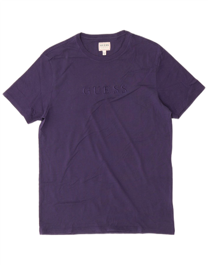 Guess Mens Graphic T-Shirt Top Medium Navy Blue