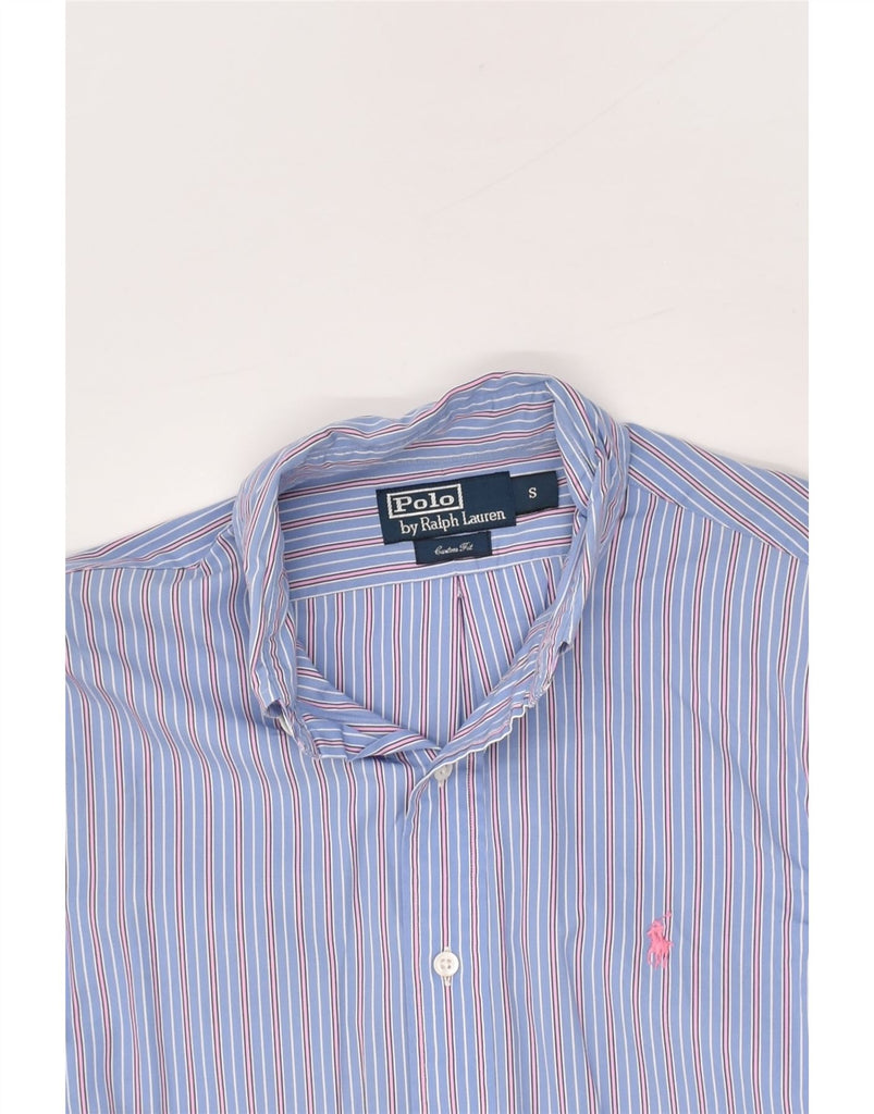 POLO RALPH LAUREN Mens Custom Fit Shirt Small Blue Striped Cotton | Vintage Polo Ralph Lauren | Thrift | Second-Hand Polo Ralph Lauren | Used Clothing | Messina Hembry 