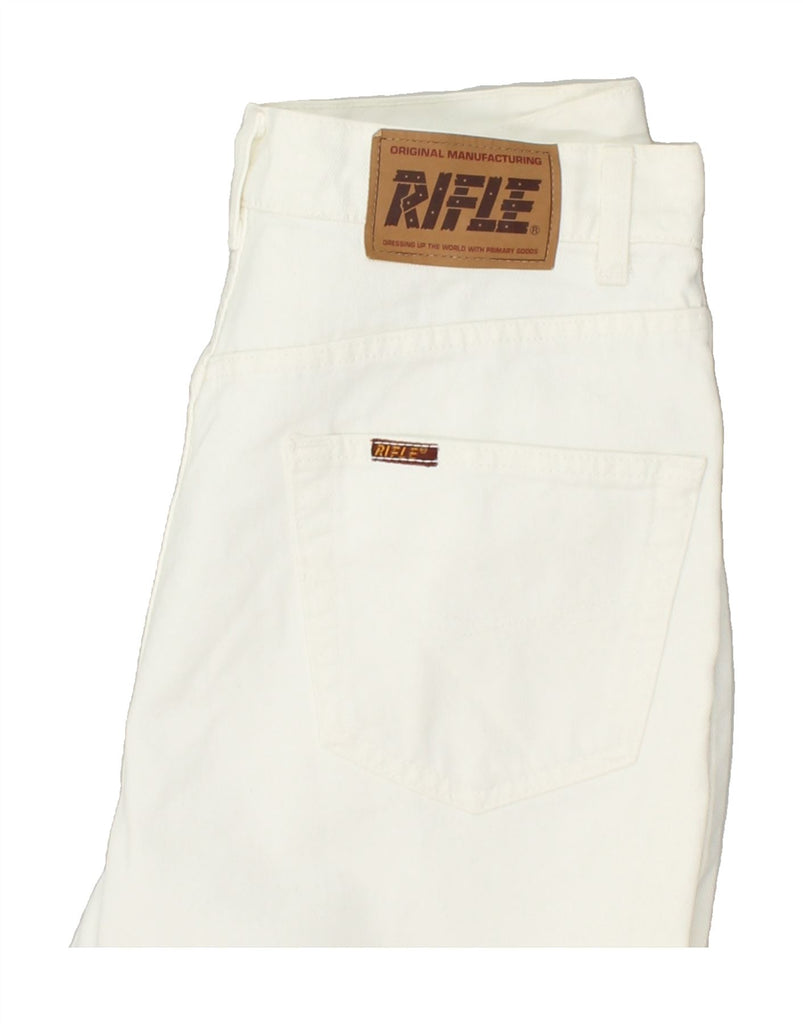 RIFLE Mens Slim Jeans W33 L27 White Cotton Vintage Rifle and Second-Hand Rifle from Messina Hembry 