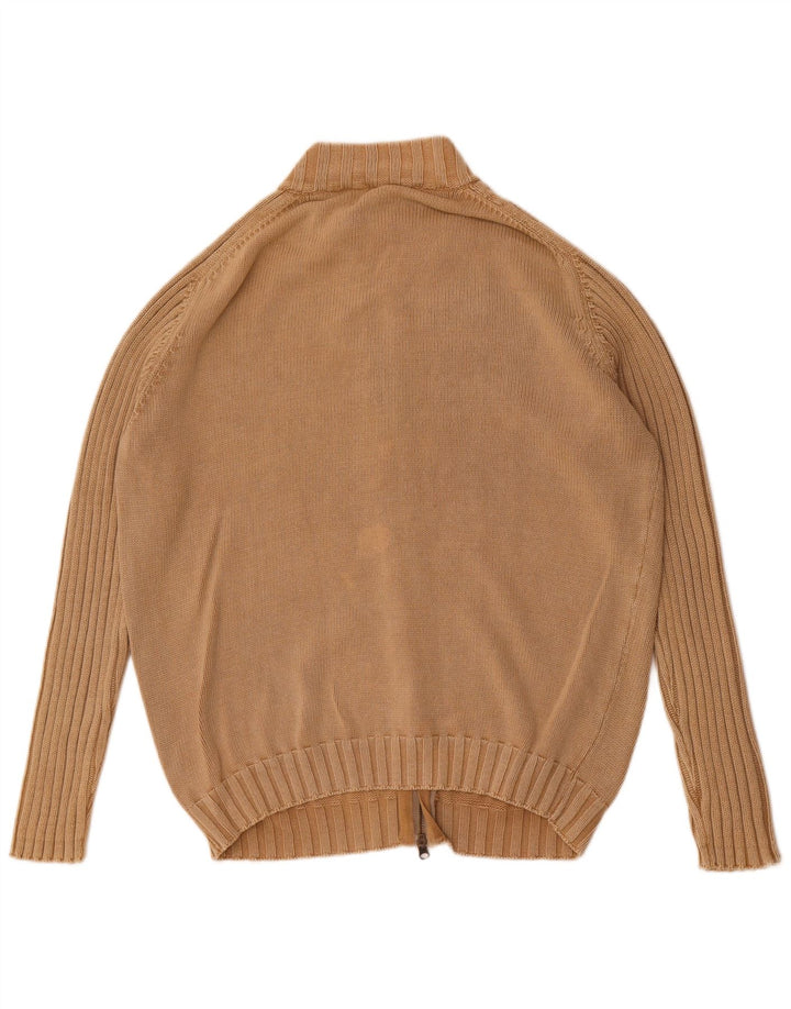 Massimo Dutti Mens Cardigan Sweater XL Beige Cotton