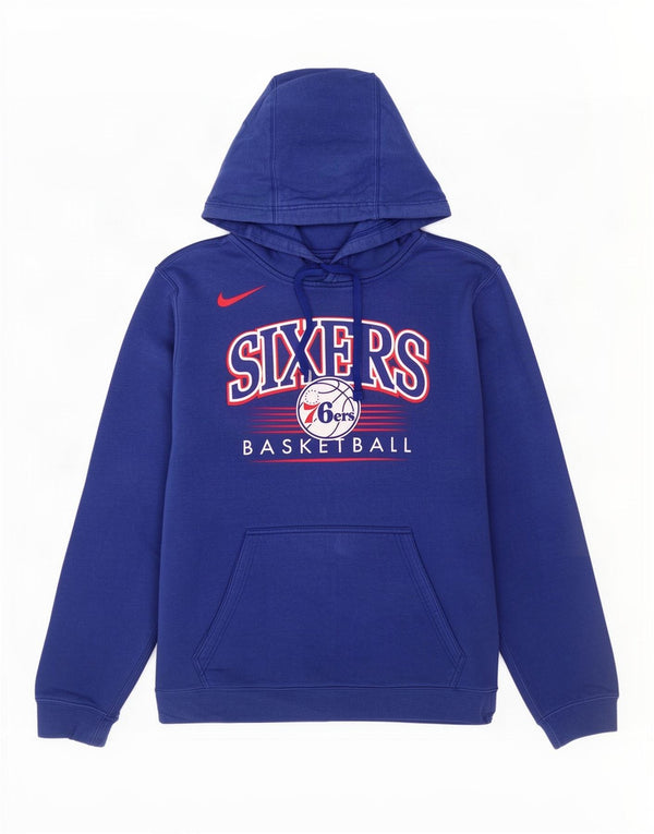 Nike Mens Sixers Graphic Hoodie Jumper Small Blue Cotton