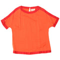 Cavalli Womens Oversized Blouse Top US 1 XS Orange Colourblock Silk