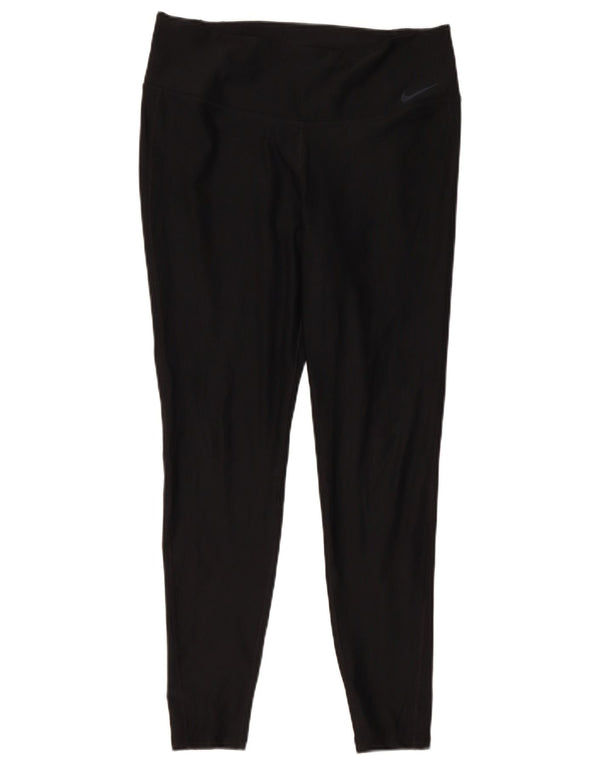 Nike Womens Dri Fit Leggings UK 14 Large Black Polyester