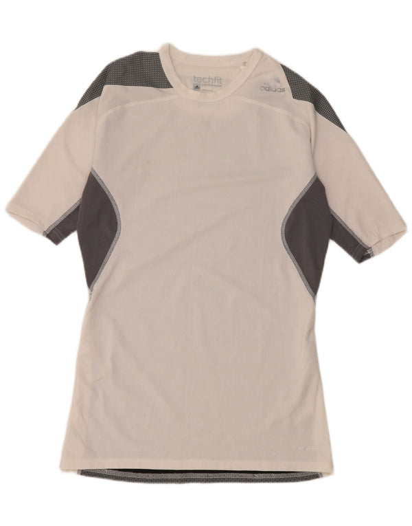 Adidas Mens Compression Graphic T-Shirt Top Large White Colourblock