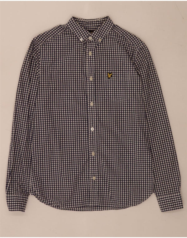 Lyle & Scott Mens Shirt XS Blue Gingham Cotton