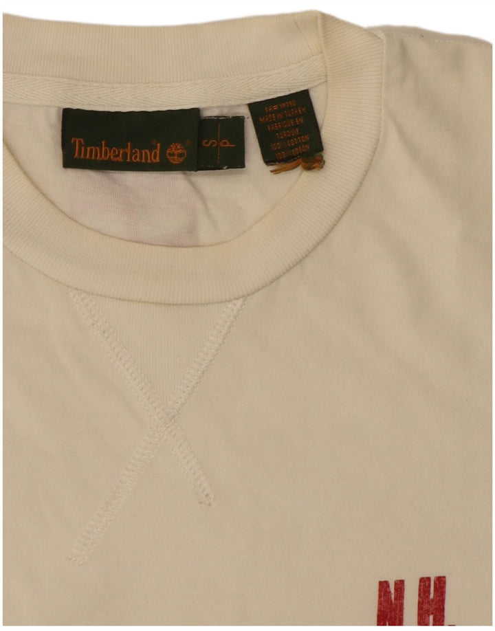 Timberland Mens Graphic T-Shirt Top Small White Cotton