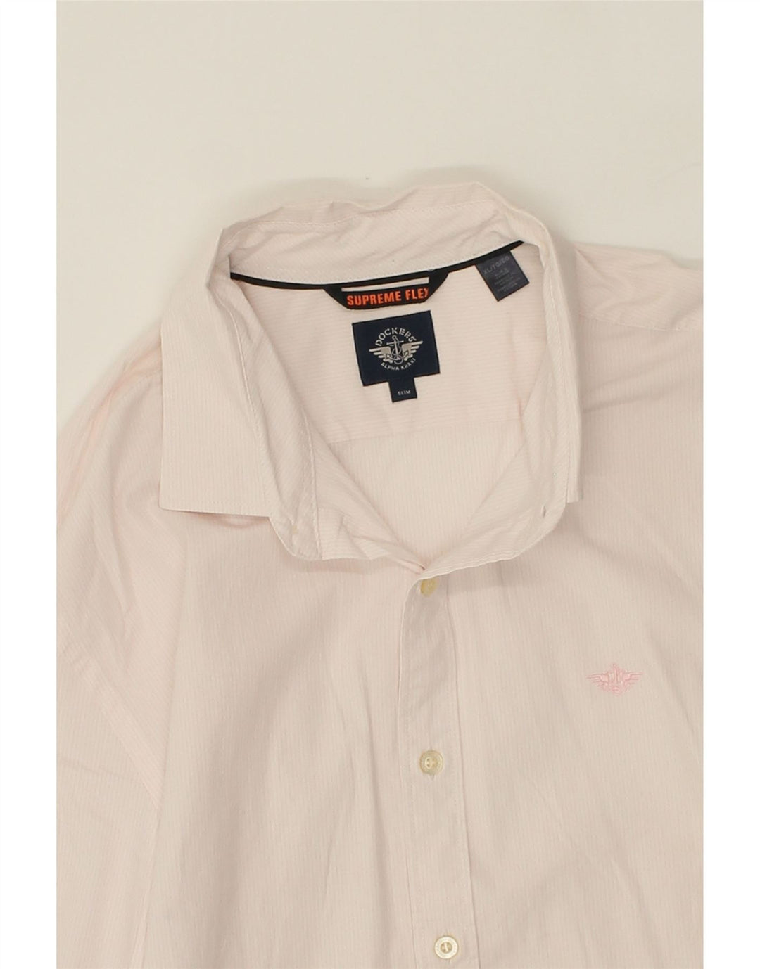 DOCKERS Mens Slim Shirt XL Pink Pinstripe Cotton Vintage Dockers and Second-Hand Dockers from Messina Hembry 