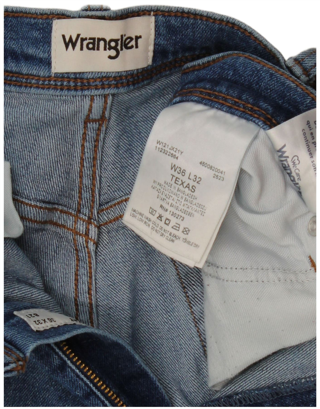 Wrangler Mens Texas Straight Jeans W36 L32 Blue Cotton