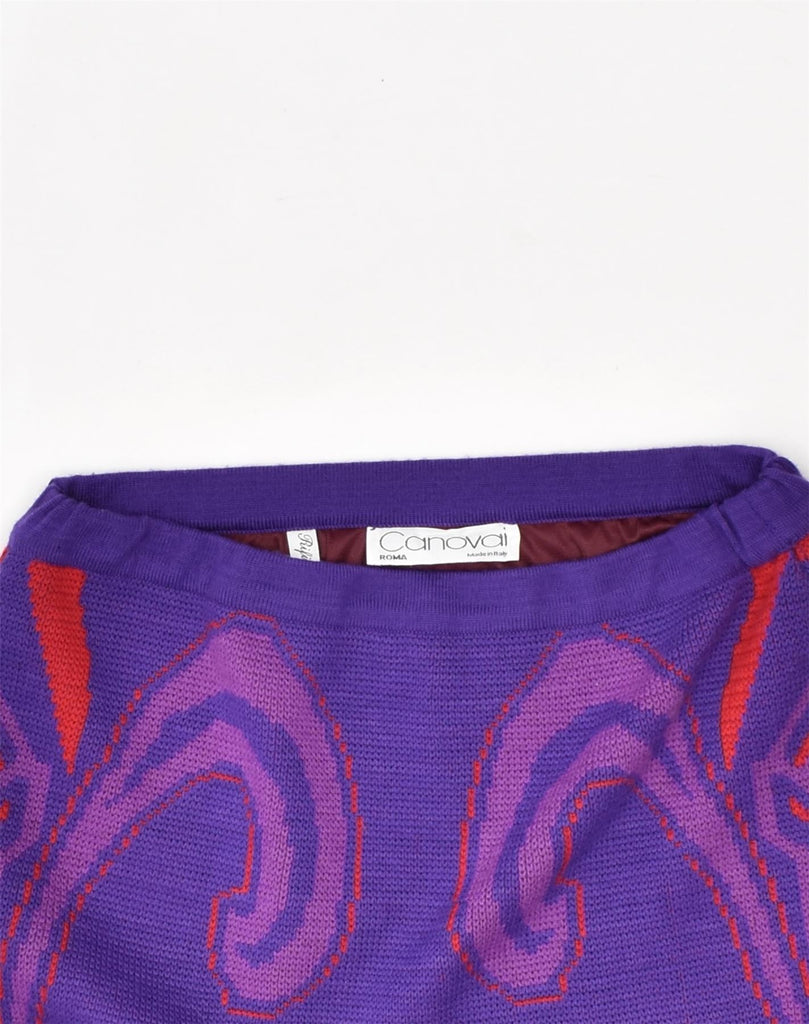 VINTAGE Womens Knit Crazy Pattern Straight Skirt W26 Small Purple | Vintage Vintage | Thrift | Second-Hand Vintage | Used Clothing | Messina Hembry 