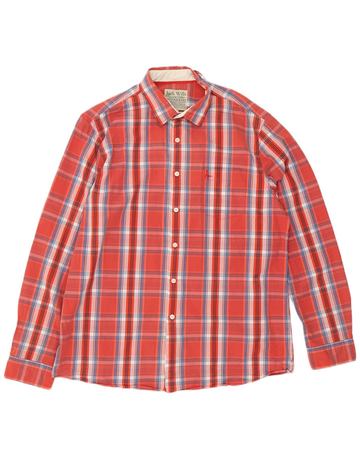JACK WILLS Mens Shirt XL Red Check Cotton