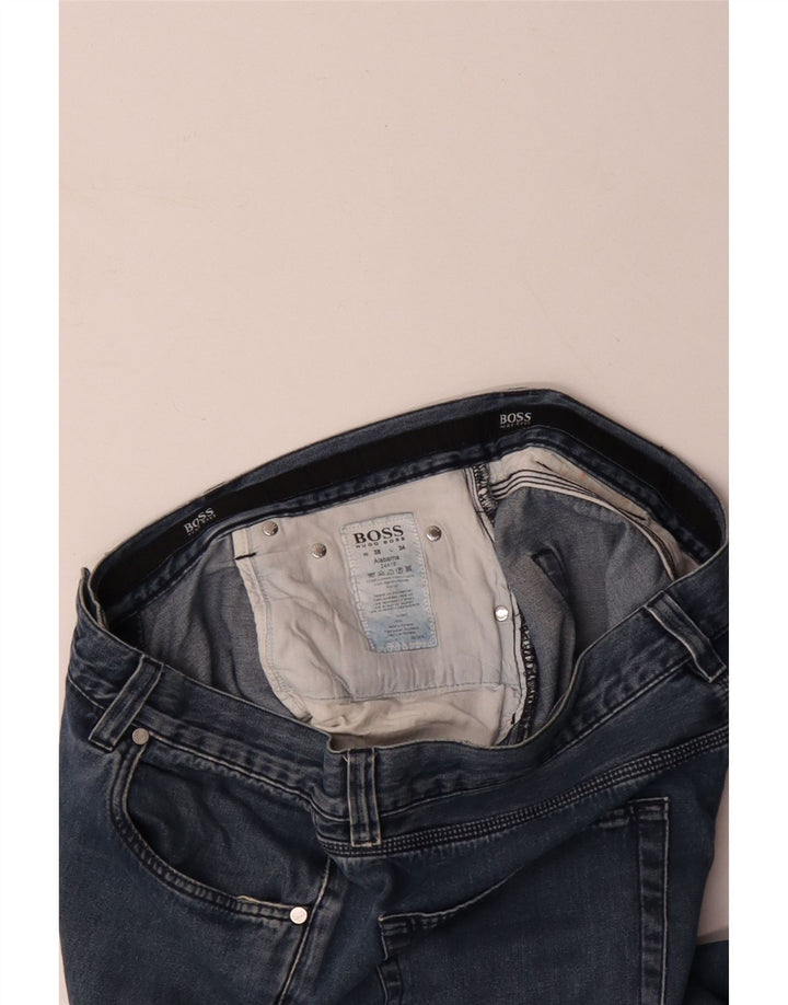 HUGO BOSS Mens Straight Jeans W38 L34 Blue Cotton Vintage Hugo Boss and Second-Hand Hugo Boss from Messina Hembry 
