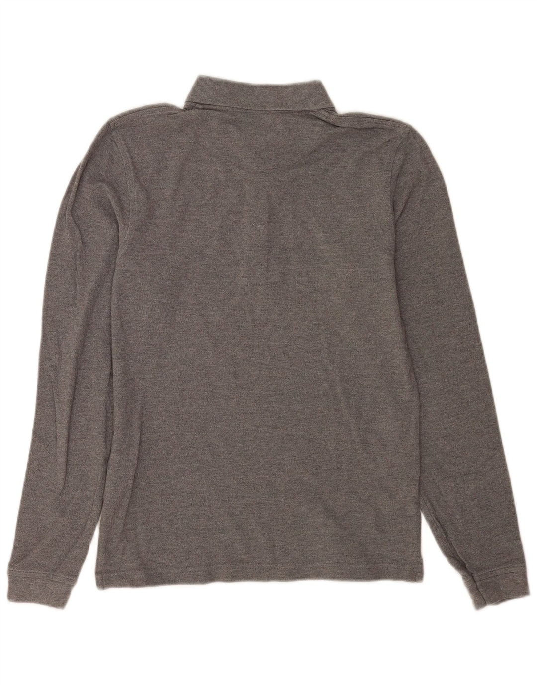 Lyle & Scott Mens Long Sleeve Polo Shirt Small Grey Cotton