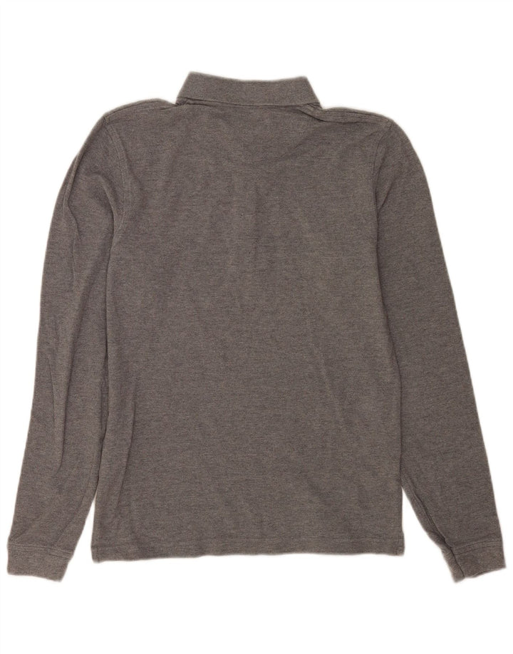 Lyle & Scott Mens Long Sleeve Polo Shirt Small Grey Cotton