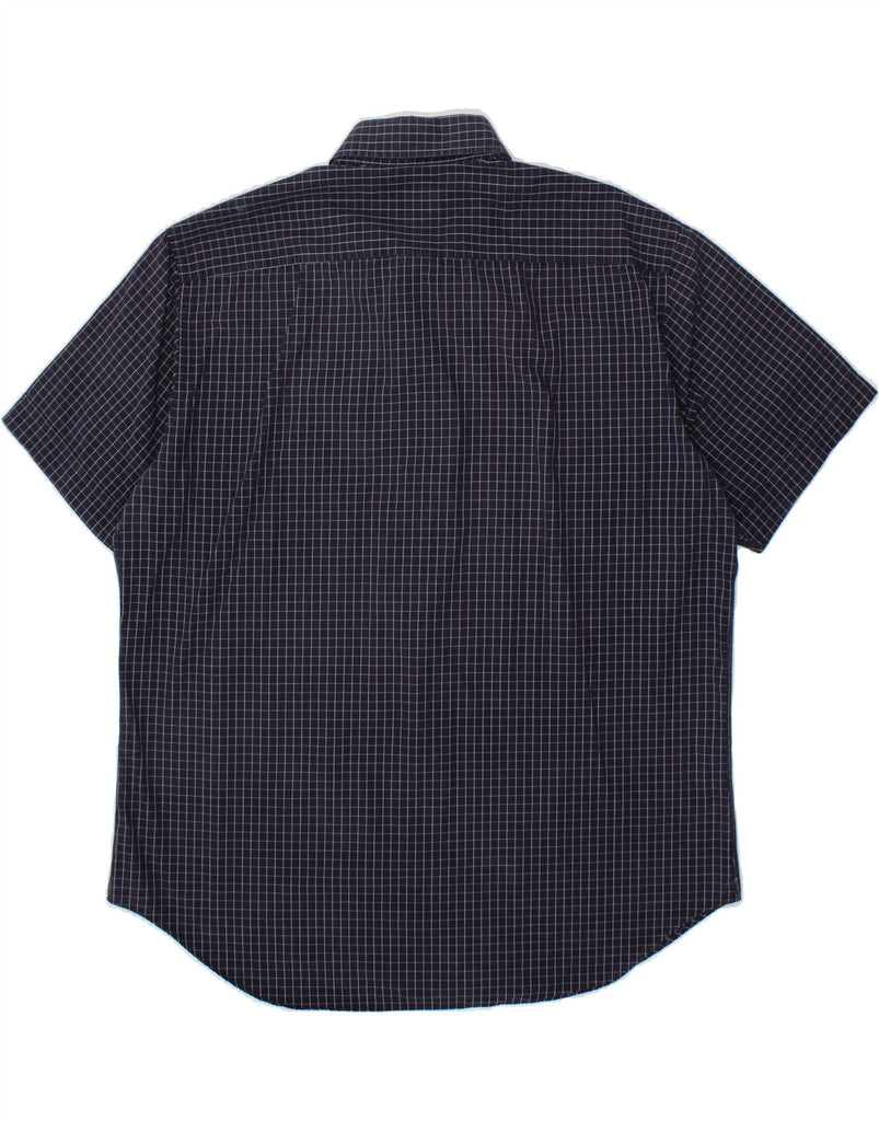 ARMANI COLLEZIONI Mens Short Sleeve Shirt Size 45/18 2XL Navy Blue | Vintage Armani Collezioni | Thrift | Second-Hand Armani Collezioni | Used Clothing | Messina Hembry 