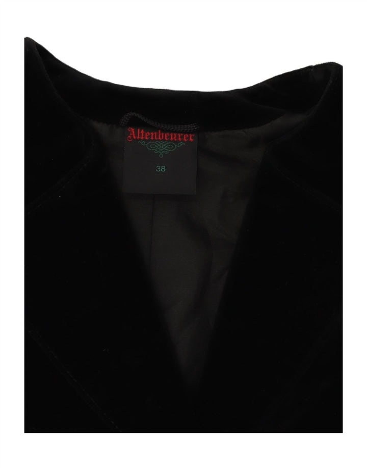 ALTENBEURER Womens Crop 2 Button Blazer Jacket EU 38 Medium Black Cotton Vintage Altenbeurer and Second-Hand Altenbeurer from Messina Hembry 