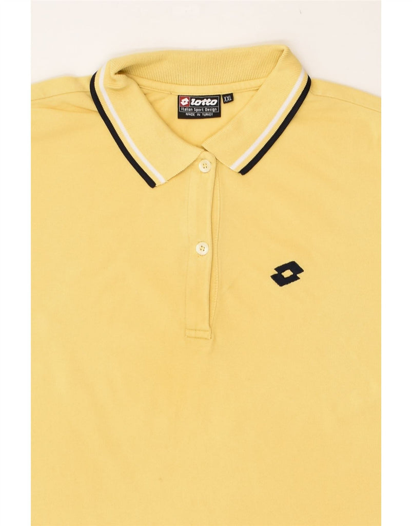 LOTTO Womens Polo Shirt UK 20 2XL Yellow | Vintage Lotto | Thrift | Second-Hand Lotto | Used Clothing | Messina Hembry 