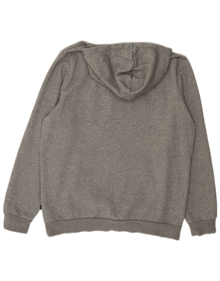 PUMA Mens Graphic Hoodie Jumper Large Grey Cotton