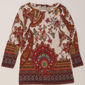 Desigual Womens Top 3/4 Sleeve UK 10 Small Multicoloured Paisley Viscose