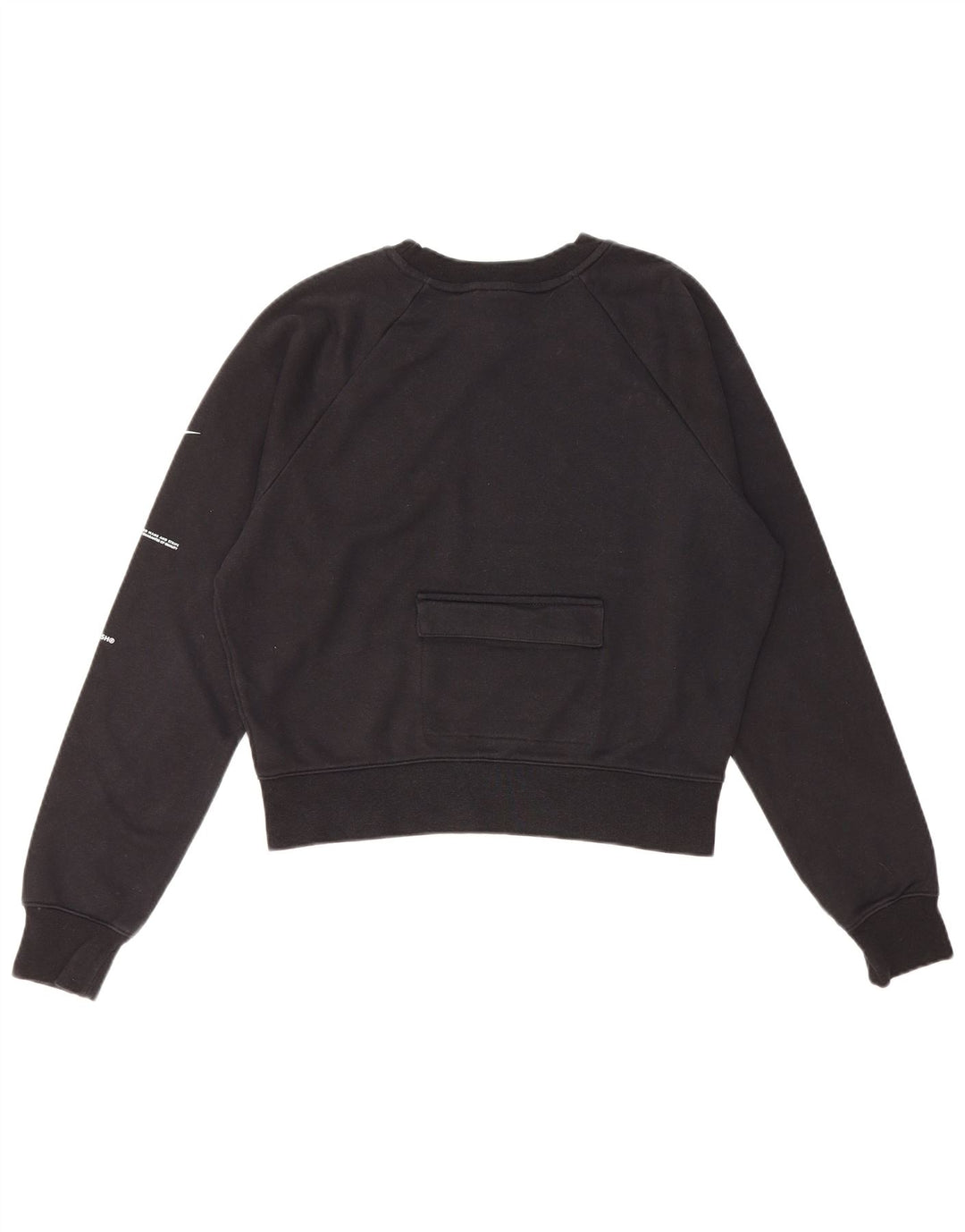 Nike Womens Swoosh Crop Oversized Sweatshirt Jumper UK 10 Small Black