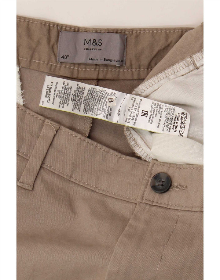 Marks & Spencer Mens Chino Shorts W40 XL Beige Cotton