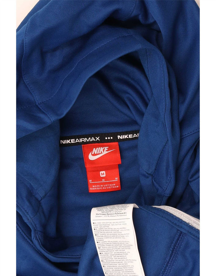 Nike Mens Graphic Hoodie Jumper Medium Blue Cotton