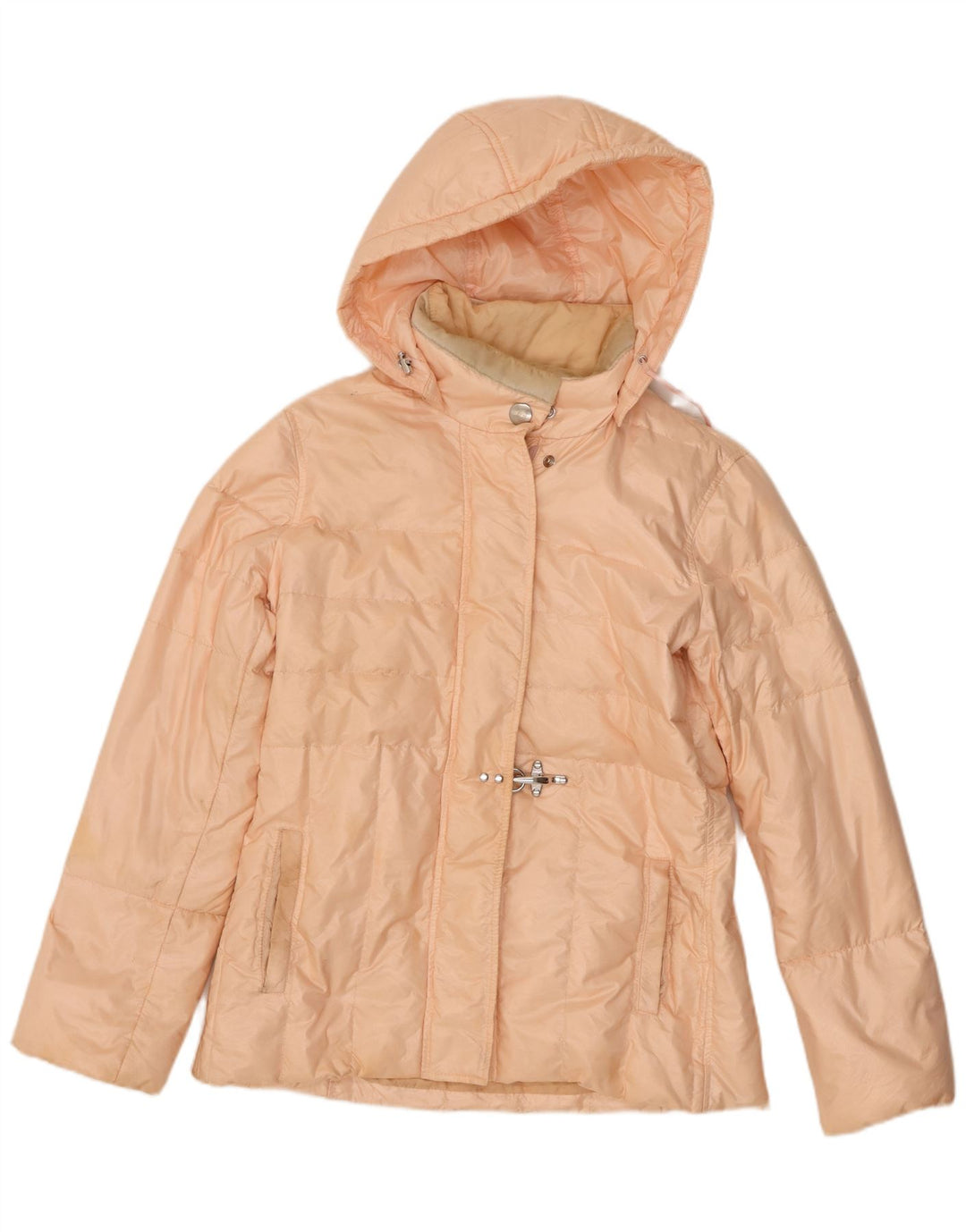 Fay Womens Hooded Padded Jacket UK 14 Large Pink Synthetic